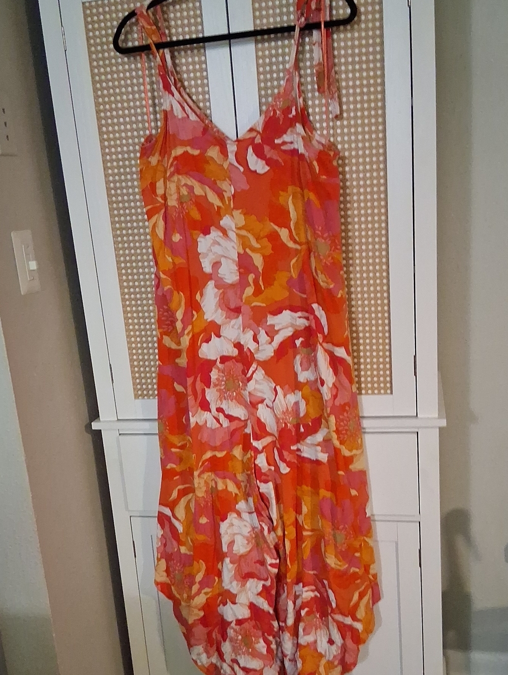 Vince Camuto Orange Floral Maxi Slip Jumper